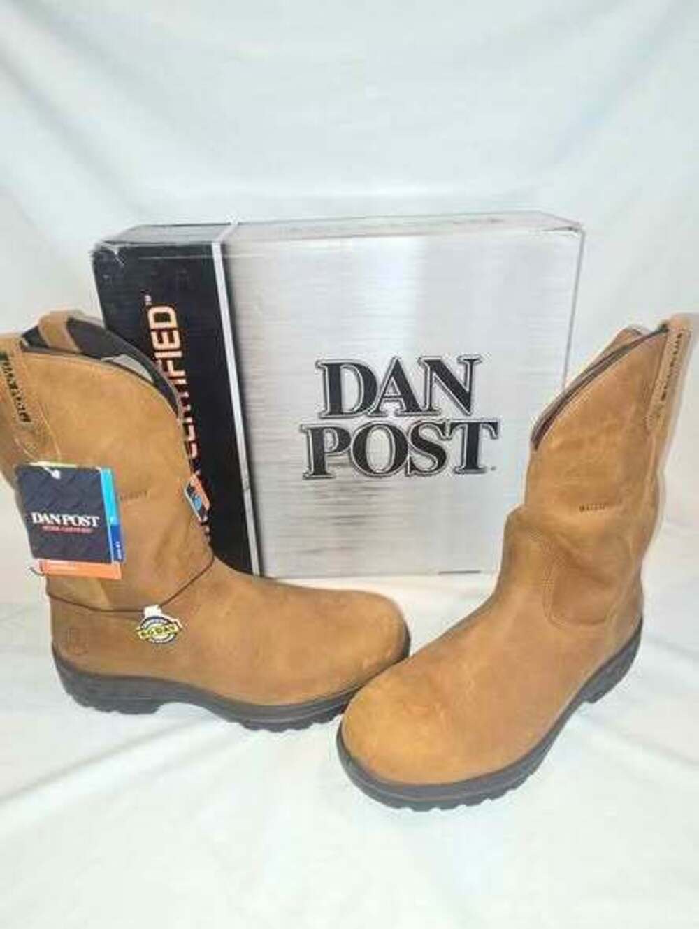 Dan Post Men's Cummins Waterproof Western Work Boots - Soft Toe Size 13M